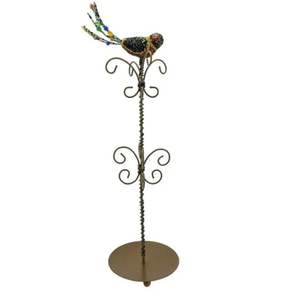 Pier 1‎ Imports Whimsical Bohemian Tall Beaded Bird Jewelry Stand